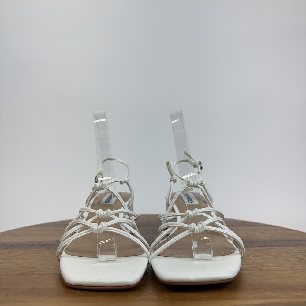 New Womens Steve Madden Sydnee Strappy Pull On White Heeled Sandals Size 6 M - Picture 3 of 8